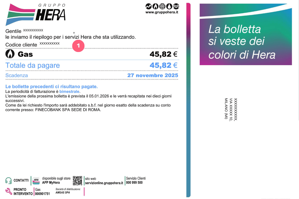 Bolletta Hera pagina 1 introduzione