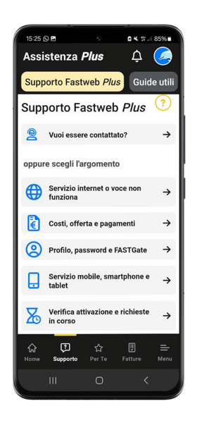 Fastweb app assistenza