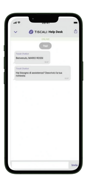 Help desk Tiscali app