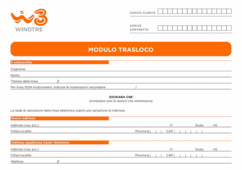 Modulo Trasloco WINDTRE, Come Fare e Tempistiche - Switcho