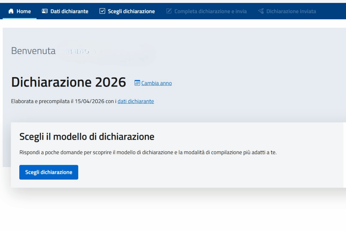 dichiarazione precompilata benvenuto 2026