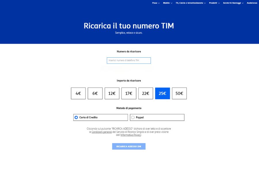 RIcarica TIm Online