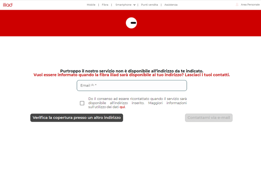 Iliad copertura fibra risultati negativi