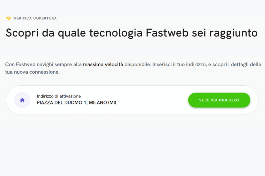 Verifica copertura fastweb internet casa