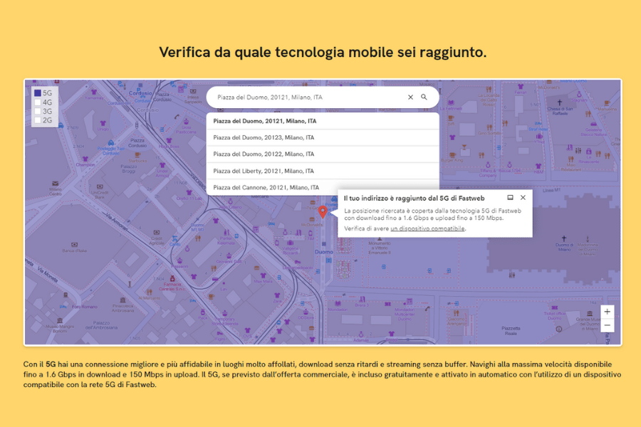 Verifica copertura mobile fastweb