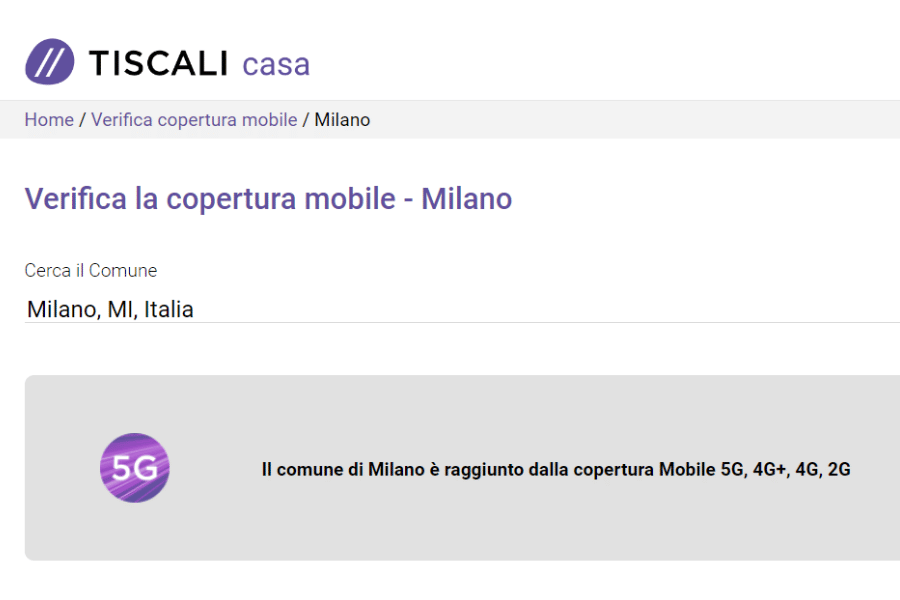 copertura tiscali mobile