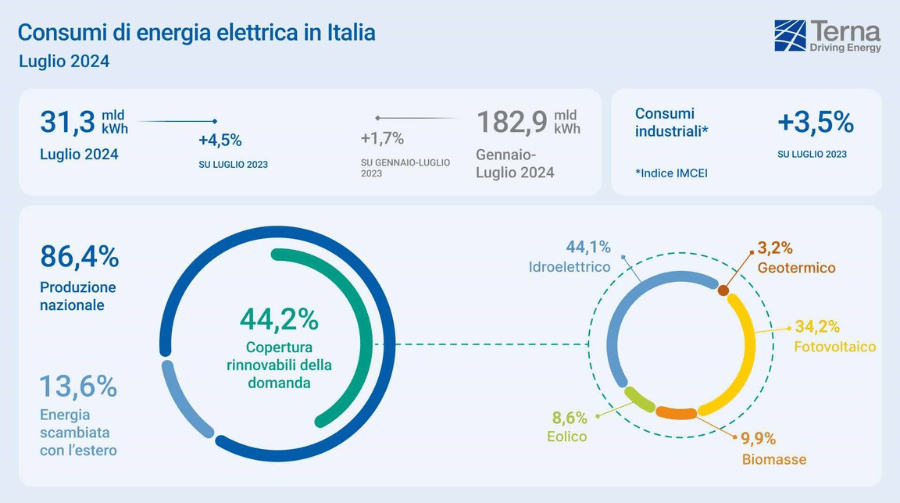 dati terna consumi elettrici luglio 2024