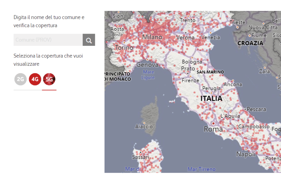 mappa copertura ho mobile