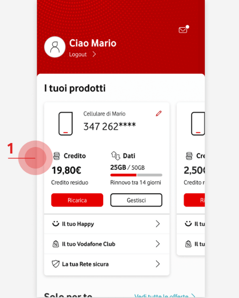 controllo credito vodafone app