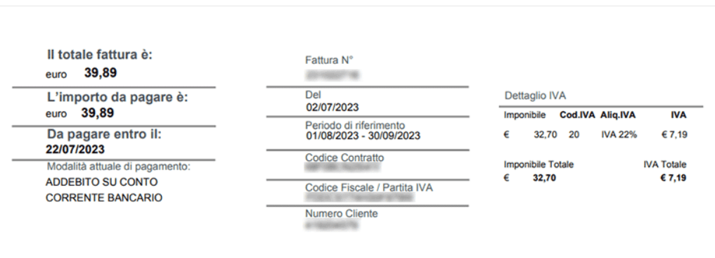 fattura tiscali importi