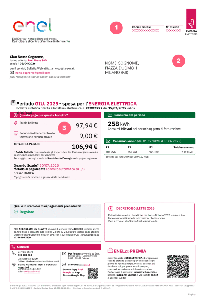 Bolletta Enel Energia