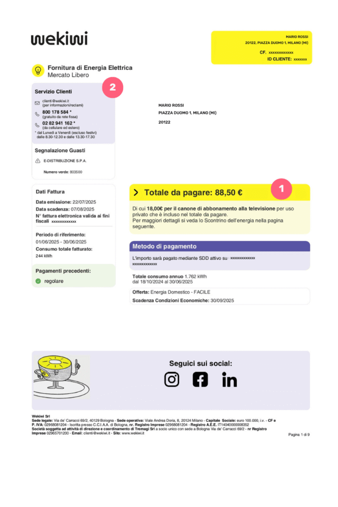 Come Leggere la bolletta Wekiwi