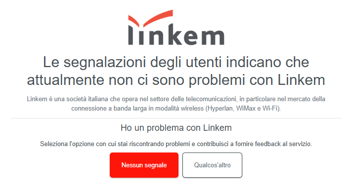 Linkem su Down Detector