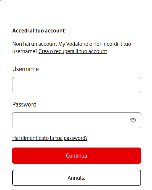 Log In Area Clienti Vodafone