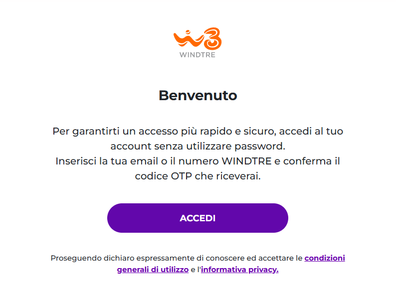 area clienti windtre