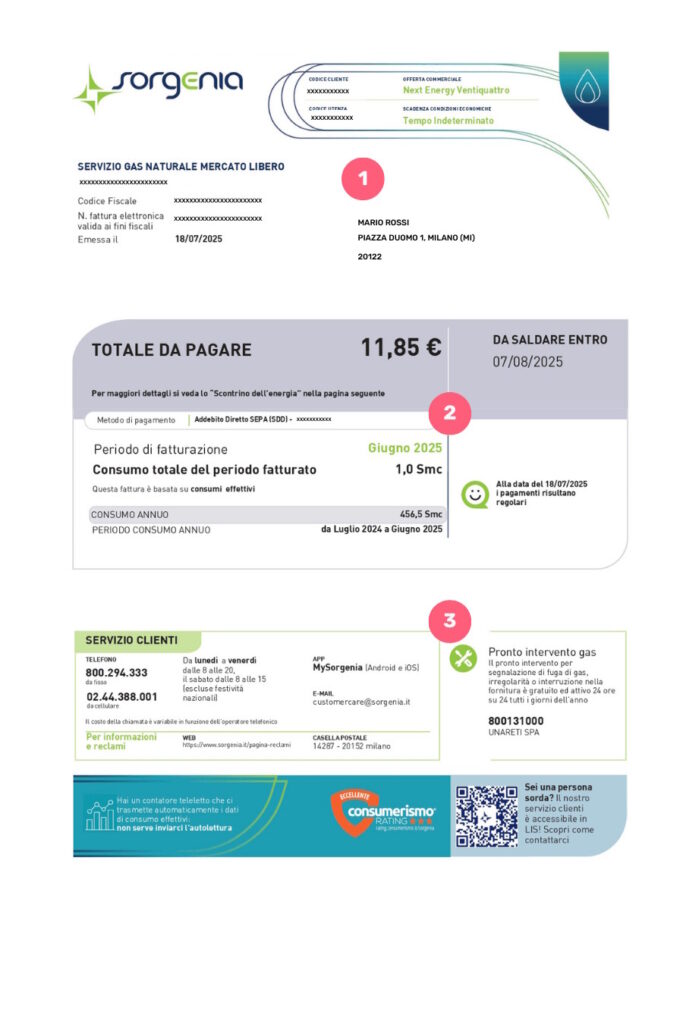 Bolletta Sorgenia pagina 1